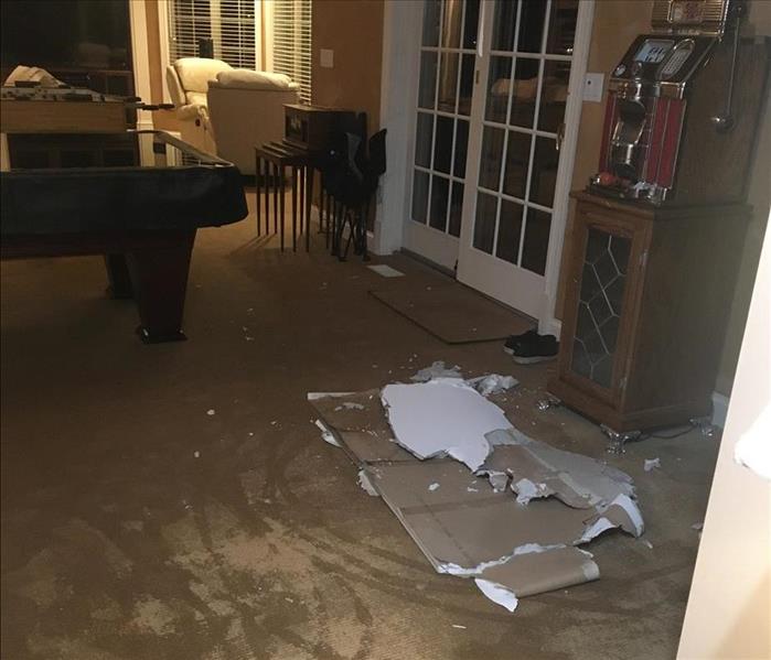 Basement affected with water damage